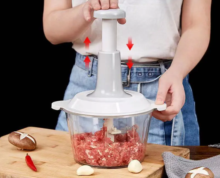 Manual household meat and vegetable multi-purpose kitchen vegetable cutter hand press garlic pepper cooking machine Mea